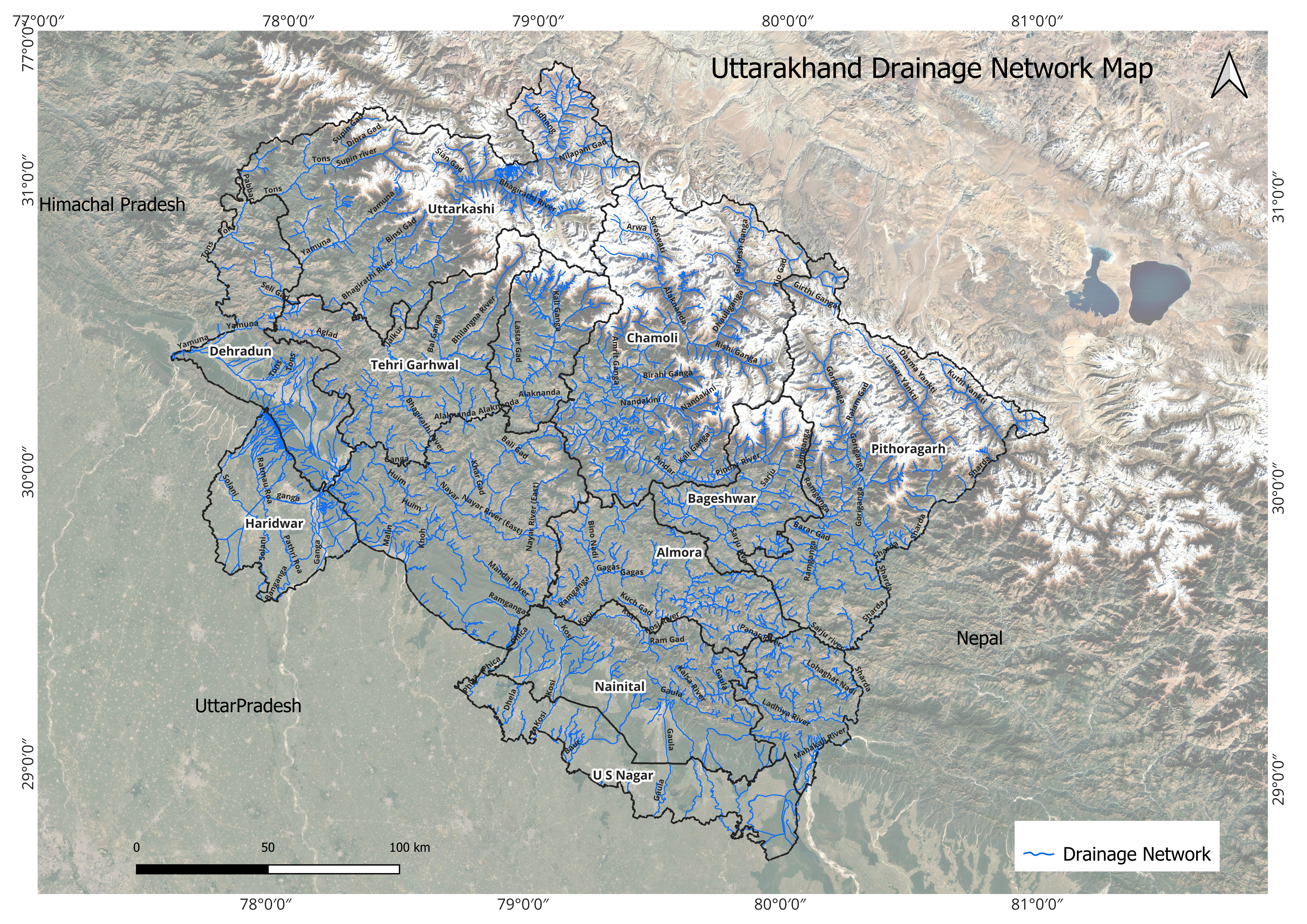 River & Drainage Network Map